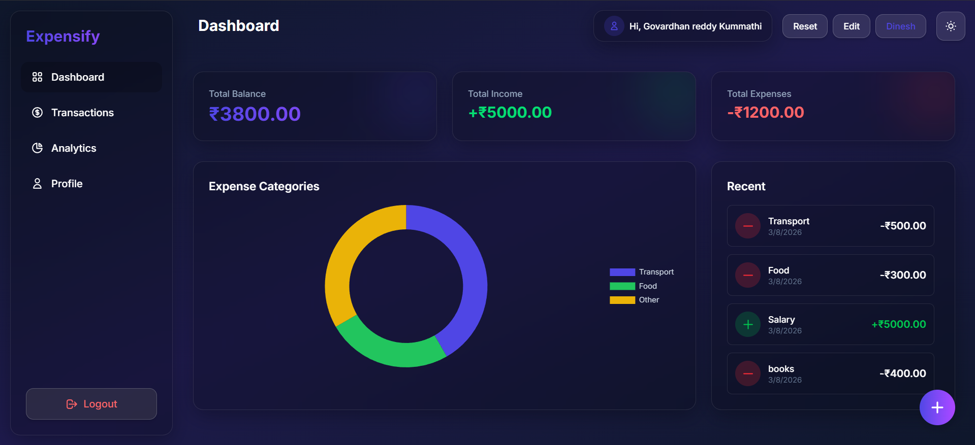 Smart Expense Log