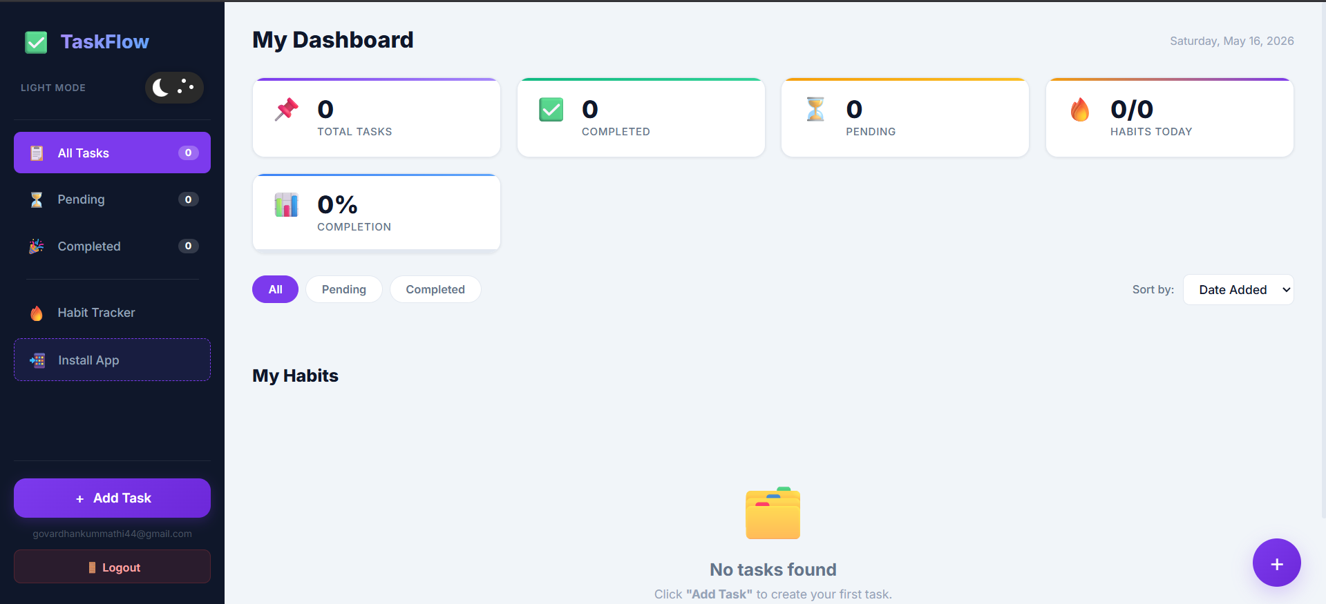 TaskFlow Dashboard